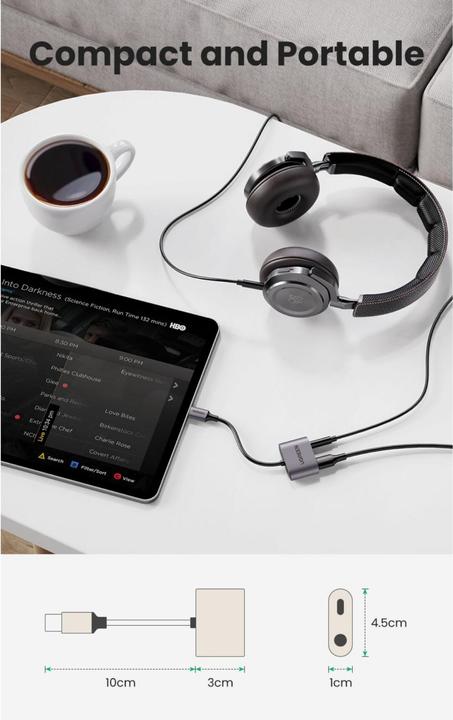 Productafbeelding Ugreen Adapter voor hoofdtelefoon (USB Type C, 3,5 mm aansluiting)