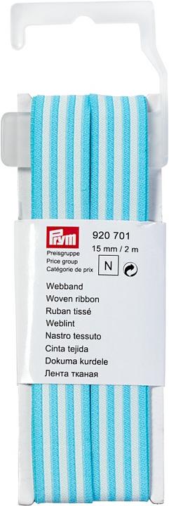 Produktbild Prym Webband, gestreift, blau & ecru 15 mm, 2 m