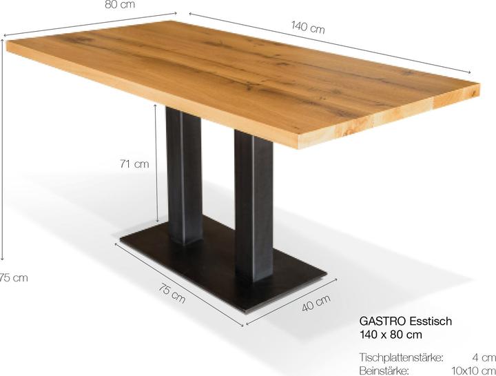 Actual product image Möbel-Eins Gastro (140 x 80 x 75 cm)