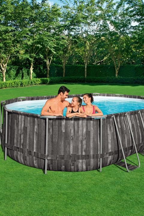 Produktbild Bestway Power Steel Swimmingpool-Set Oval 488x305x107 cm (488 x 305 x 107 cm)