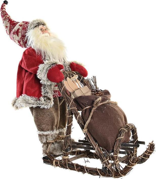 Actual product image DKD Home Decor Deko-Figur Rot Grau Holz Weihnachtsmann 42 x 22 x 48 cm