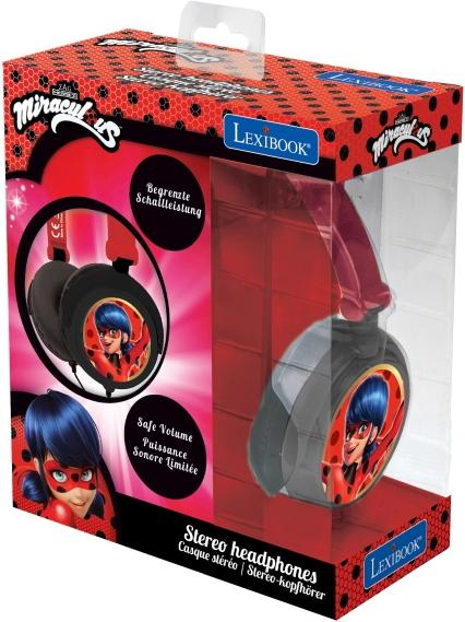 Image du produit Lexibook Casque stéréo Miraculous pour enfants, pliable, filaire, avec limiteur de volume