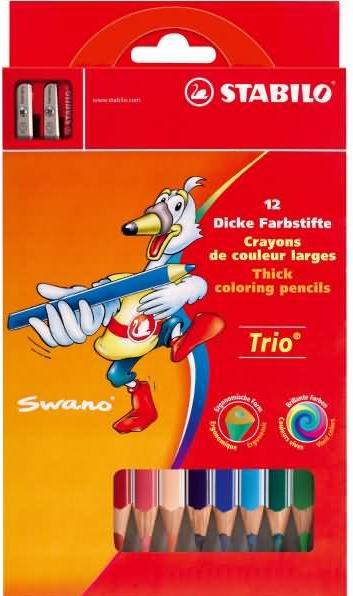 Actual product image STABILO Trio thick triangular crayon with sharpener (Multicolor, 12 x)