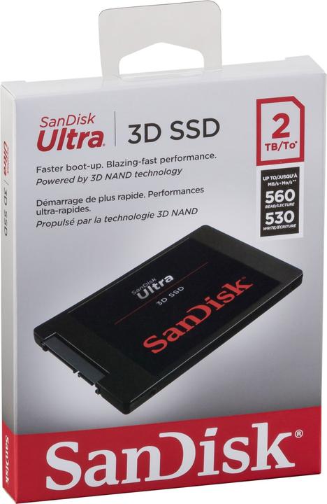 Immagine prodotto SanDisk SSD Ultra 3D 2TB R/W 560/530 MBs SDSSDH3-2T00-G30 (2000 GB, 2.5")