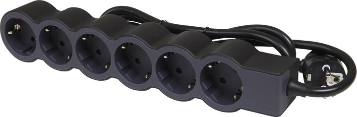 Actual product image Legrand Flat socket strip 6x socket, 1.5 metre cable Black 694558 (6 x, CEE 16/5, 1.50 m)