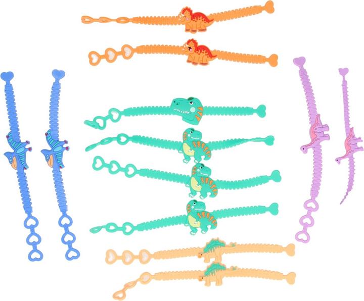 Produktbild LG-Imports Armband Dinosaur Color, 12er Set. (19 cm, Kunststof)