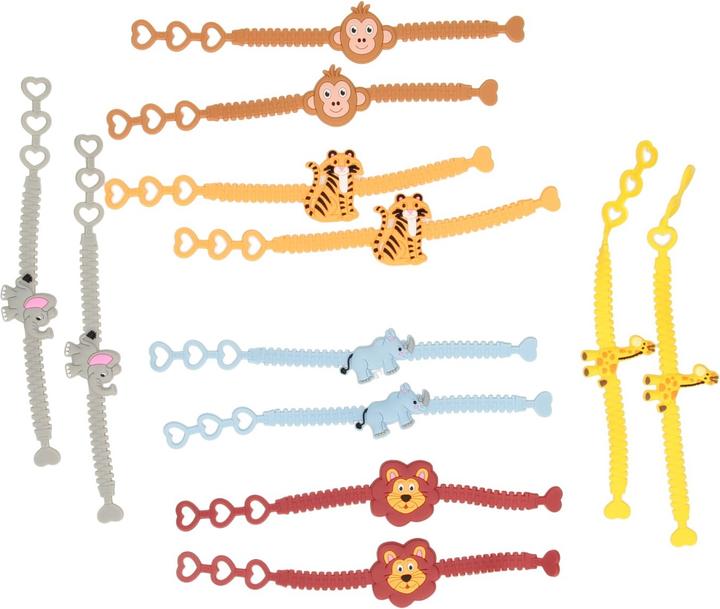 Produktbild LG-Imports Armband Wilde Tiere, Set 12-tlg. (19 cm, Kunststof)