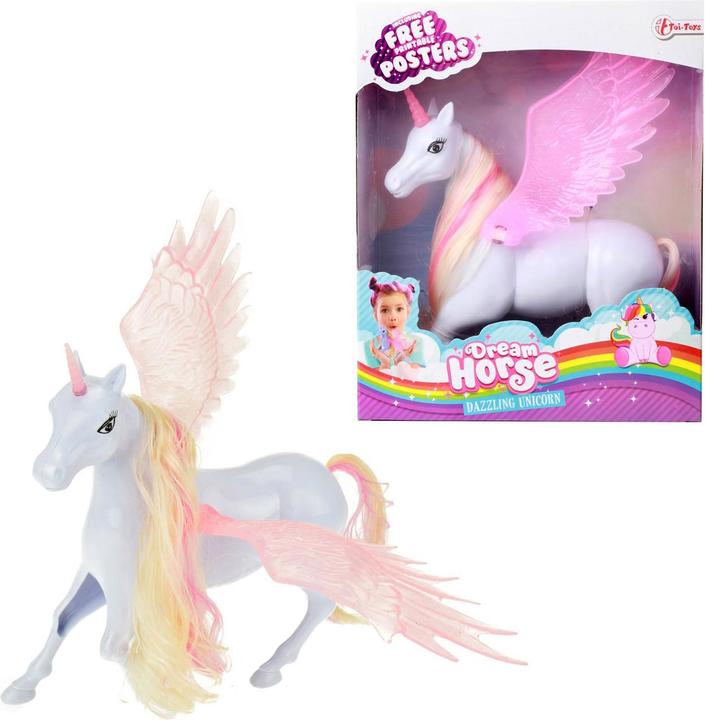 Immagine prodotto Toi-Toys Figura di gioco dell'unicorno Dream Horse con ali mobili