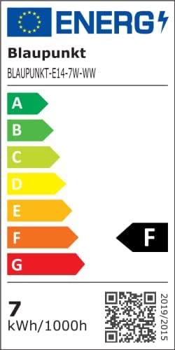 Etichetta energetica Blaupunkt Lampadina LED E14 - Candela - 7W - Bianco caldo 2700K - Lampade a LED - Confezione da 4 (E14, 7 W, 640 lm, 4 x, F)