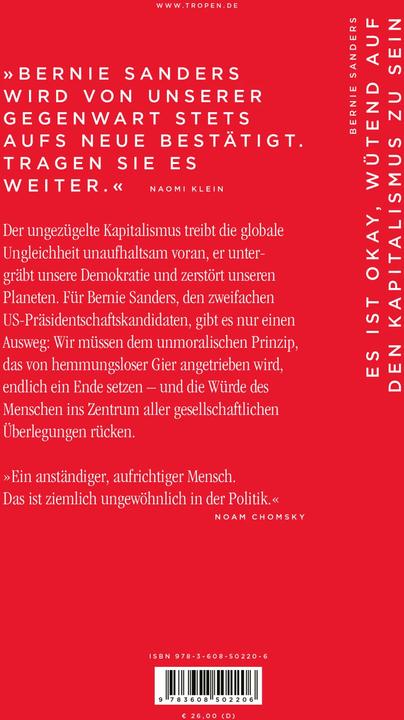 Actual product image Es ist okay, wütend auf den Kapitalismus zu sein (German, Bernie Sanders, 2023)