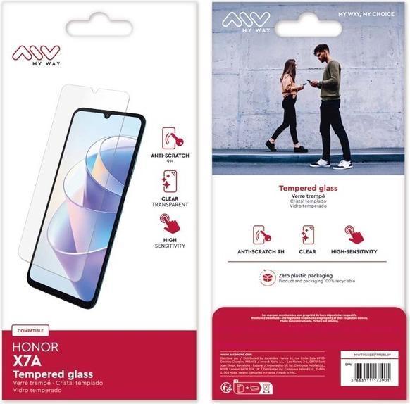 Actual product image My Way Scratch-resistant glass film (1 Piece, Honor X7a)