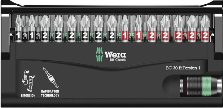 Produktbild Wera Bit-Check 30 BiTorsion 1 (PH1, PH2, PH3, PZ1, PZ2, PZ3, T10, T15, T20, T25, T30, T40)