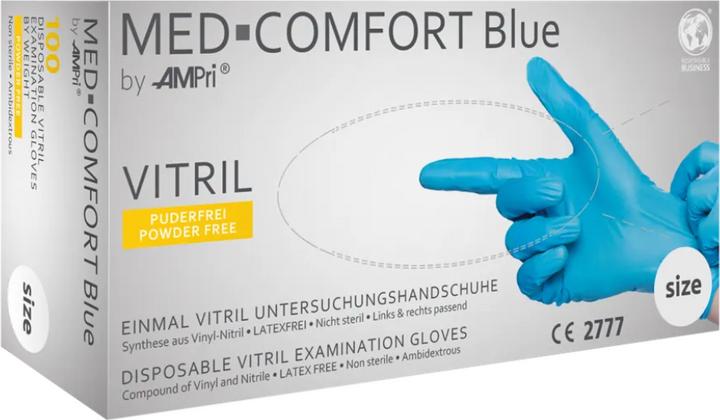 Actual product image Med-Comfort Vitril gloves powder free 100 pcs.size L (L)