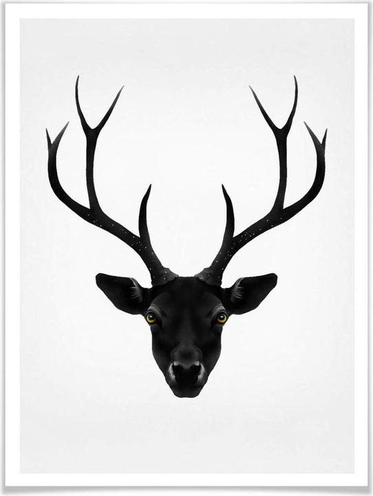 Actual product image Trenddeko The Black Deer - Black Deer (80 x 100 cm)