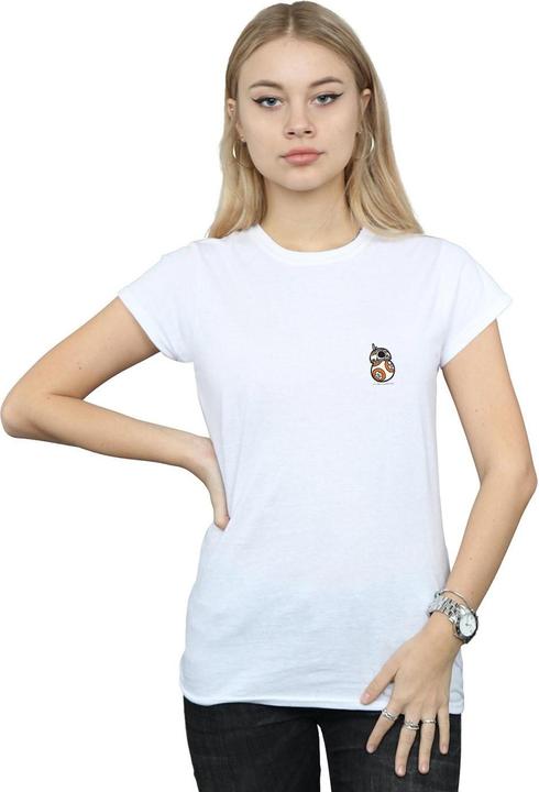 Actual product image Star Wars Womens/Ladies The Force Awakens BB-8 Chest Print Cotton T-Shirt (S)