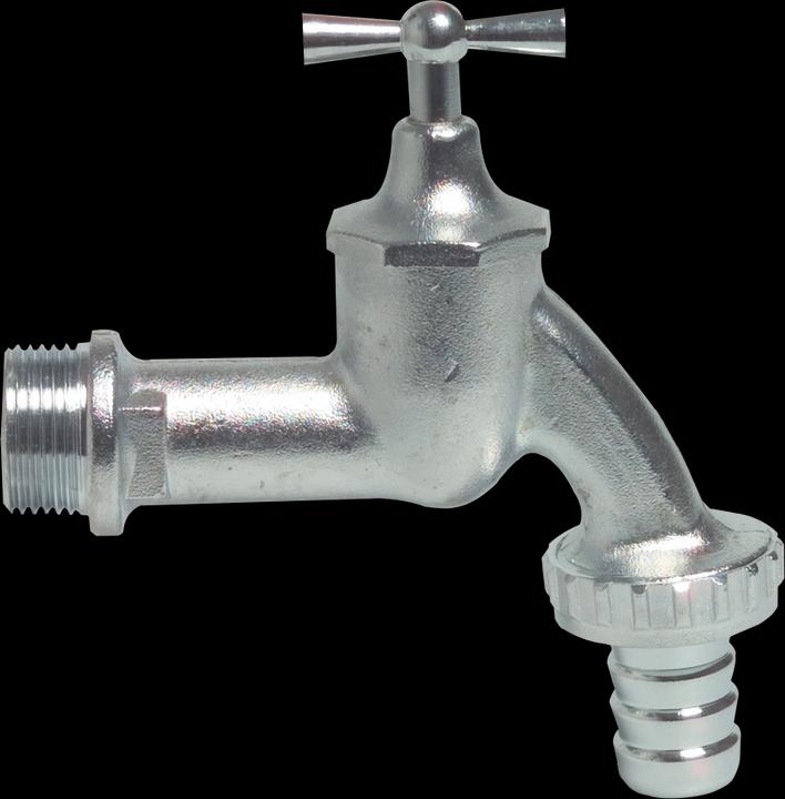 Actual product image Profec Auslaufventil Messing Chrom matt 1/2" x 12 mm Aussengewinde x Schlauchtülle 8bar Typ F