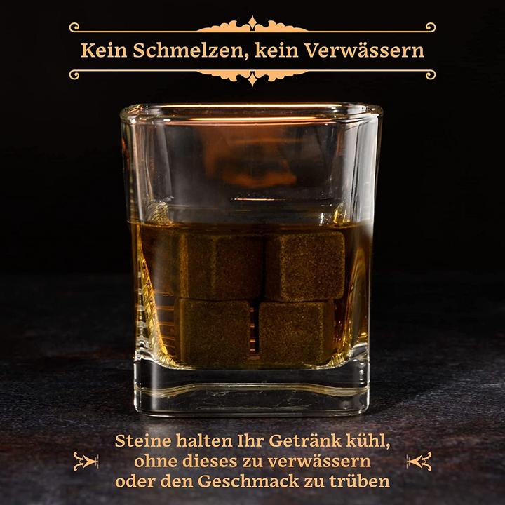 Actual product image Gourmeo 8 Whiskey stones in wooden box L, 2 glasses (Whisky stones)