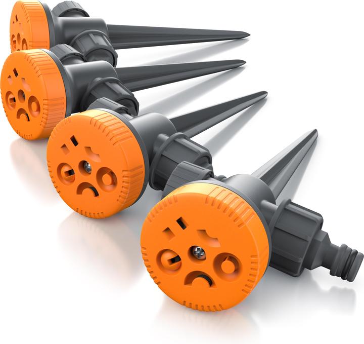 Actual product image Brandson 4x lawn sprinkler 5 compartment, pop-up sprinkler, lawn sprinkler, area sprinkler, garden sprinkler (Pop-up sprinklers)