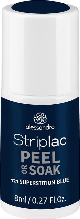 Alessandro Striplac Peel or Soak Superstition Blue 8 ml (121 Superstition Blue, Peelable nail polish)