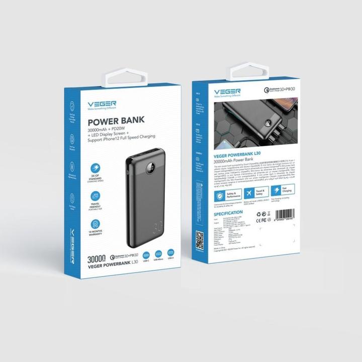 Produktbild Veger L30 (30000 mAh, 20 W, 111 Wh)