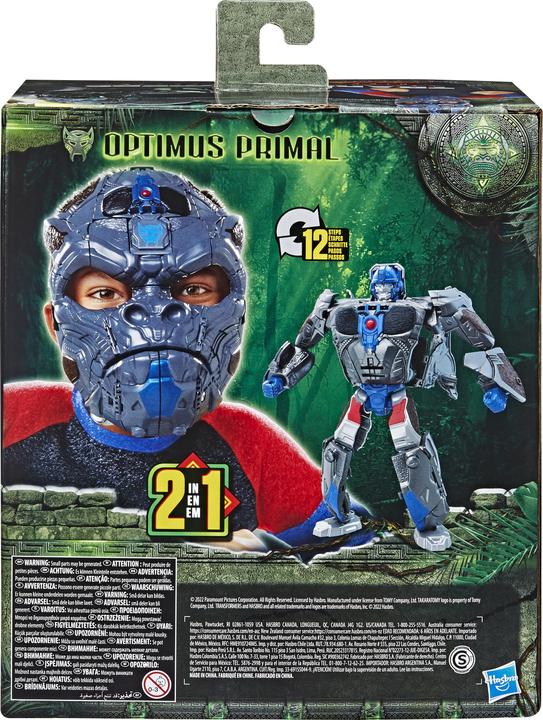Immagine prodotto Transformers : L'ascesa delle bestie giocattolo, Optimus Primal, maschera da gioco di ruolo 2 in 1