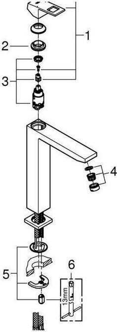 Actual product image Grohe Eurocube single-lever basin mixer XL-Size