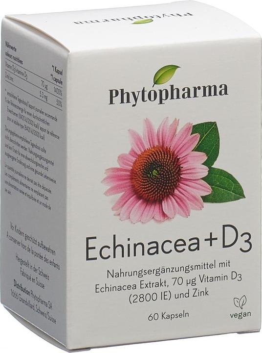 Actual product image Phytopharma Echinacea + Vitamin D3 Kapsel (60 Piece, Capsules, 63 g)