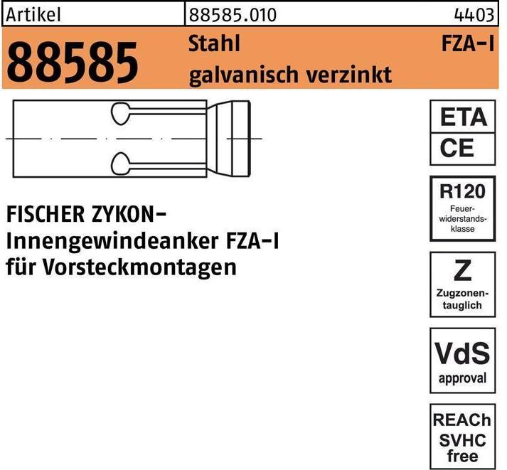 Produktbild Fischer Zykon-Innengewindeanker FZA 22x125 M12 I (10 Stk.)