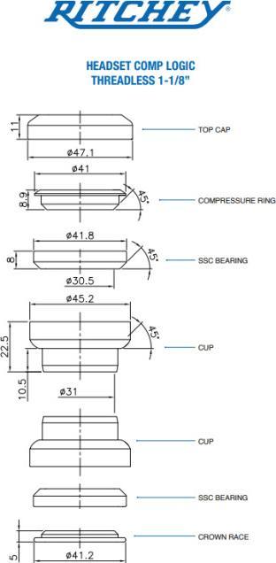 Produktbild Ritchey Jeu de Direction Externe COMP LOGIC 1"1/8