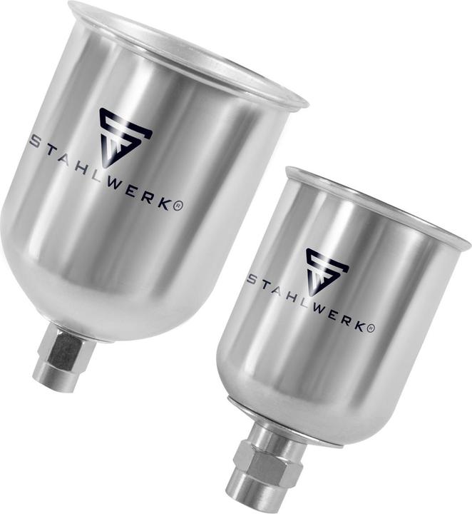 Produktbild Stahlwerk Alu Lackierbecher Set / Fliessbecher 125 ml und 600 ml Farbbecher