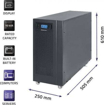 Immagine prodotto Qoltec Onda sinusoidale pura 53044 (10000 VA, 800 W, Doppio convertitore online UPS)
