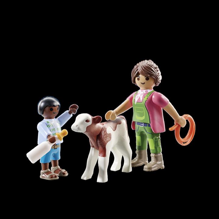 Actual product image Playmobil 71803 Farmer's wife with child and calf (71803)