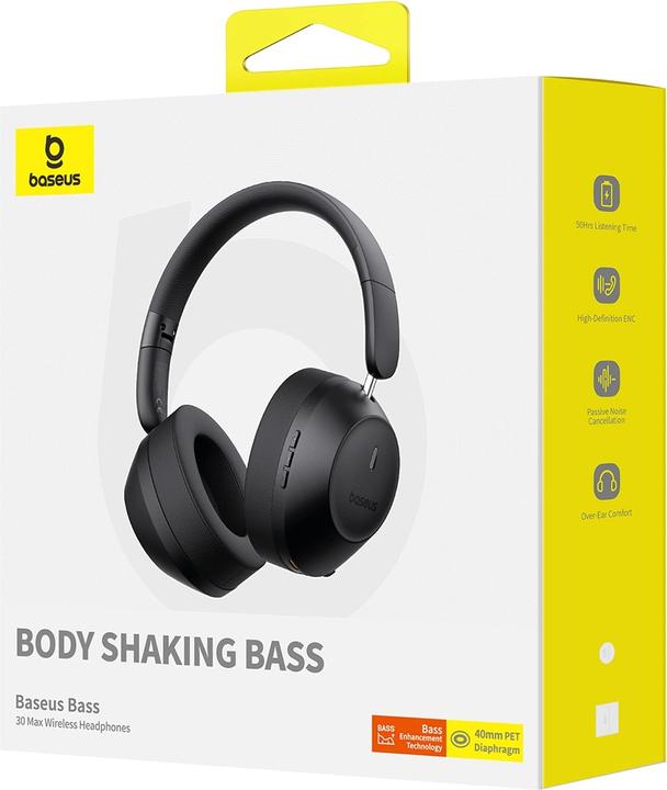 Produktbild Baseus Bass 30 Max Wireless Headphones (black) (50 h, Kabellos)