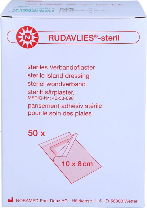 Actual product image Nobamed RUDAVLIES STERILE 10CMX8CM ASSOCIATED PLASTER, 50 pcs PFL (50 x)