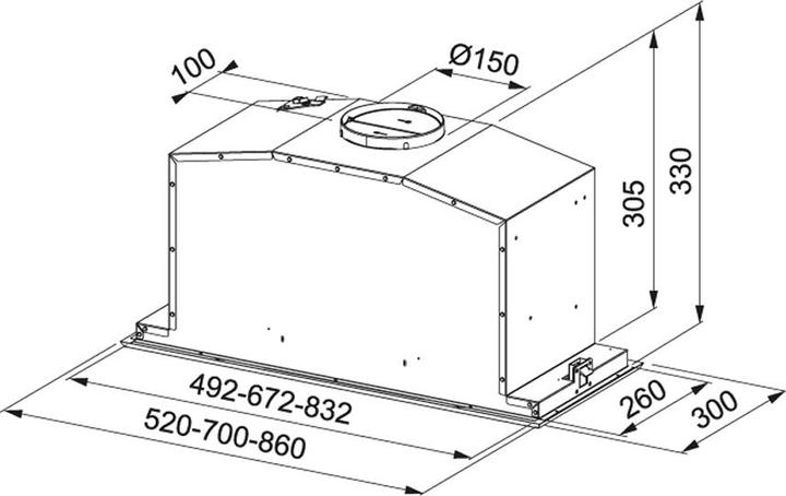 Actual product image Franke Įmontuojamas gartraukis Box+Glass FBI 737 XS/WH (305.0528.841) (Flat-screen hood)