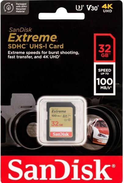 Produktbild SanDisk Extreme (32 GB, SDHC, U3, UHS-I)