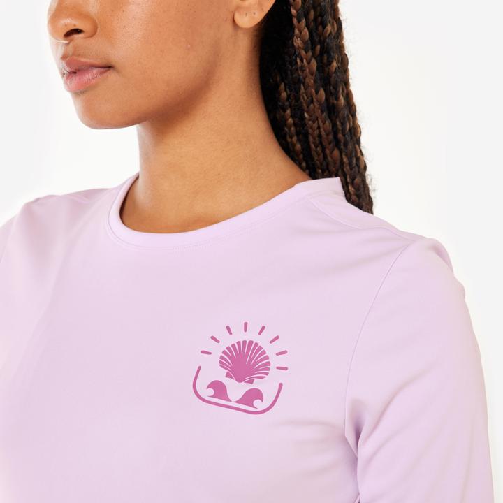 Image du produit Olaian Tee shirt anti uv surf manches courtes surf Femme - Malou mauve (XS)