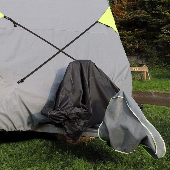 Actual product image Wiltec Drawbar Cover for Trailers and Caravans Towing Bar Hood in Grey made of 210D Oxford Fabric