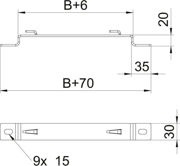 Actual product image OBO Bettermann OBO Wall bracket height 20 mm, width 200 mmgalvanised