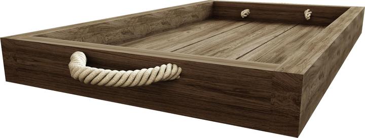 Actual product image En.Casa Sydthy serving tray with rope handle pine wood