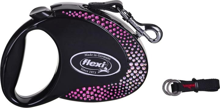 Immagine prodotto Flexi Composizione Glam con cristalli Swarovski M - Guinzaglio retraibile per cani - 5 m - Nero (M, Cane, Passeggiare)