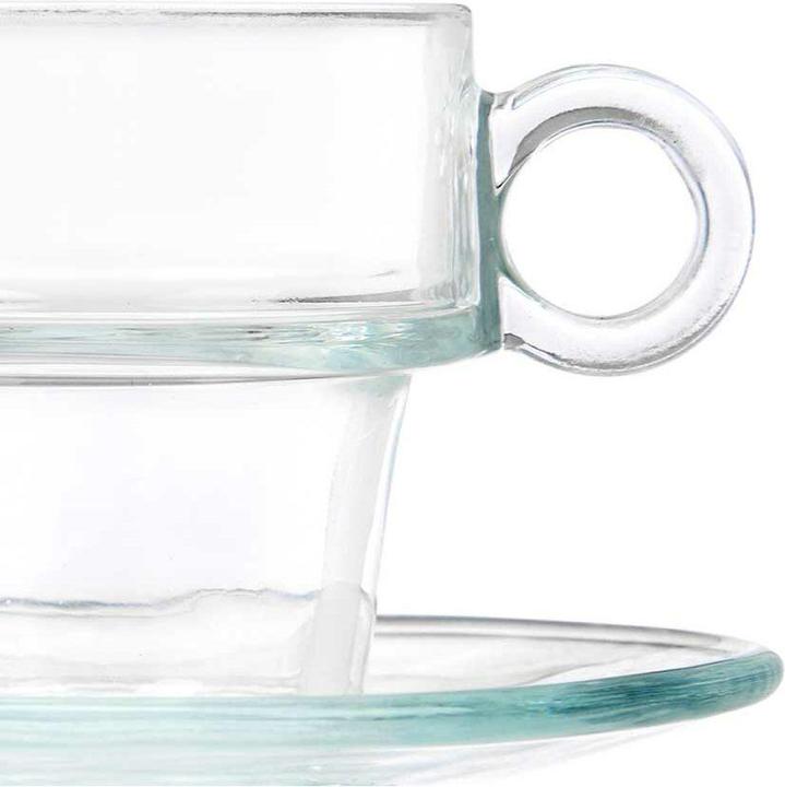 Actual product image Vivalto Tasse mit Untertasse 41087 Durchsichtig Glas 90 ml (6 Stück) (90 ml, 6 x)