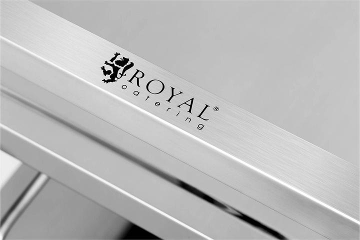Image du produit Royal Catering Chariot de service en acier - 2 plateaux - 160 kg max. - 2 freins