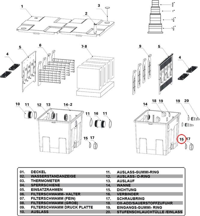 Actual product image SunSun Spare Part CBF-350B Gasket Bio Pond Filter