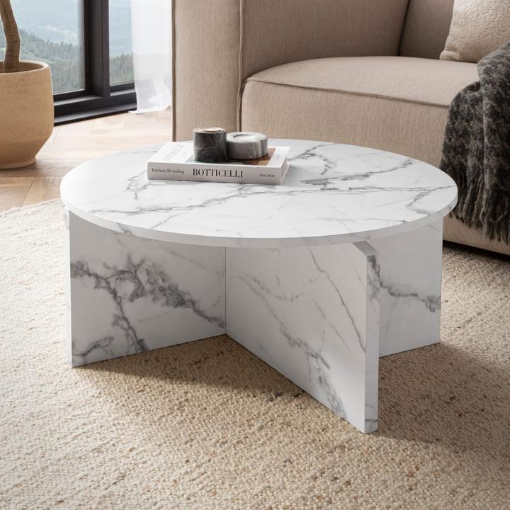Produktbild FineBuy Couchtisch 70 cm Wohnzimmertisch Sofatisch Rund Gross Kaffeetisch Modern