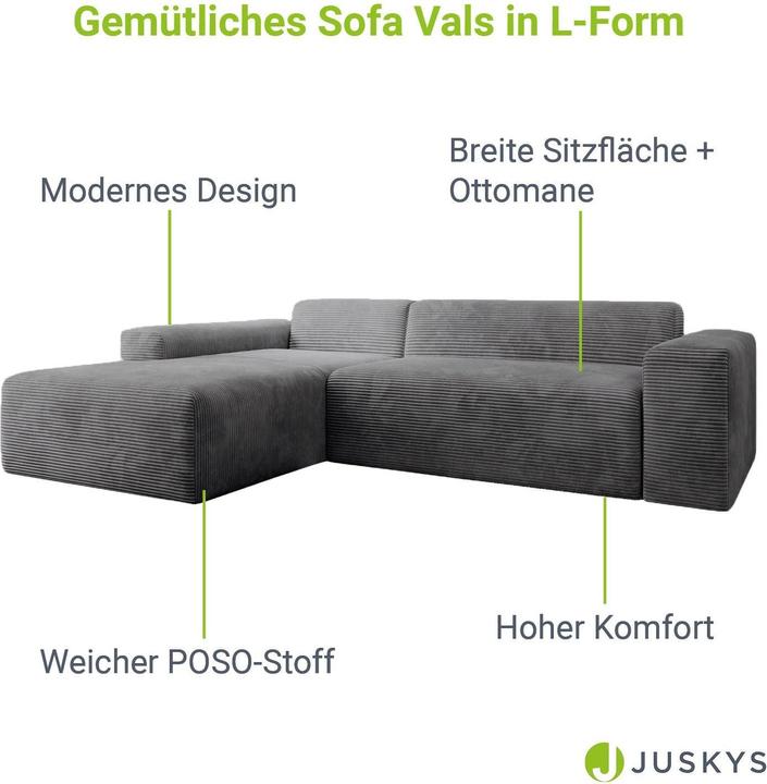 Produktbild Juskys Sofa Vals (Ecksofa)