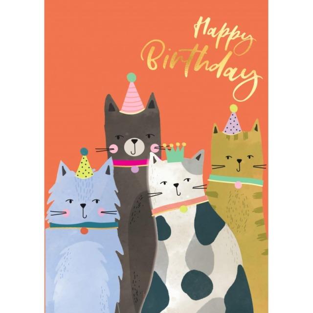 Produktbild Cart Geburtstagskarte Happy Birthday Katzen (1 Stk.)