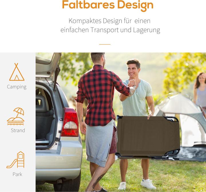 Produktbild Outsunny Gartenliege mit Gesichtsöffnung (190 cm)