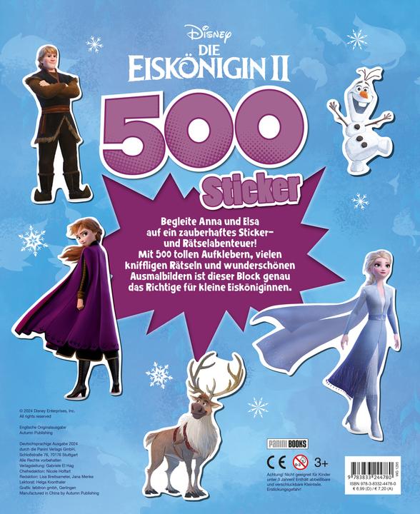 Produktbild Panini Disney Die Eiskönigin 2: 500 Sticker - Stickern - Rätseln - Ausmalen