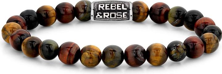 Actual product image Rebel Rose - Beaded bracelet Who's afraid of the Tiger RR-80095-V - Dimension: 17.5 cm - M (17.50 cm, 925 silver)
